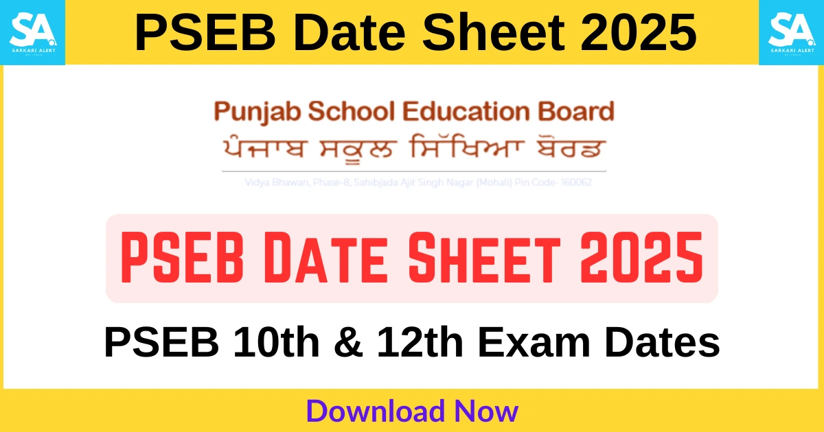 PSEB Date Sheet 2025