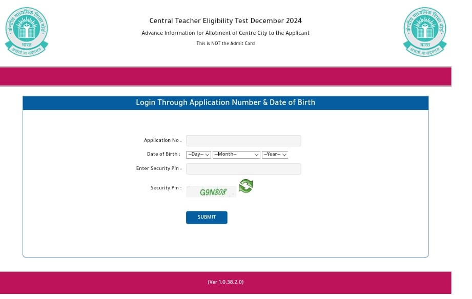 CTET Exam City 2024 Released, CTET Dec 2024 Exam City Details